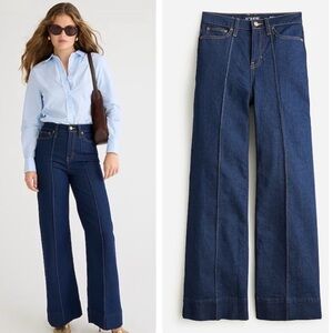 J. Crew TALL Pintuck Wide Leg Trouser Jeans